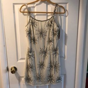 Silver sequin mini cami dress NWT